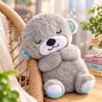 Grey Cute Sleeping Musical Soft Toy